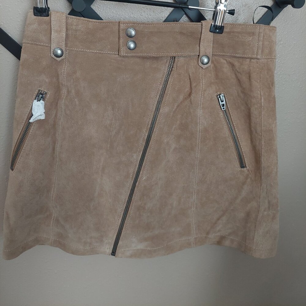 Leather Suede mini skirt